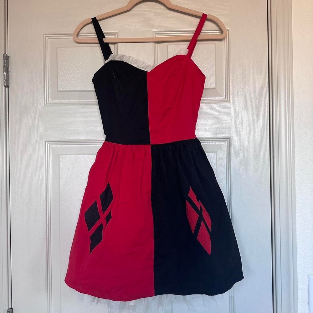 adorable lace trim original harley quinn dress